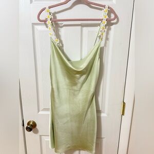 ASOS Light Green Mini Dress with Floral Straps